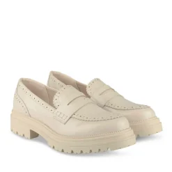 Mocassins BEIGE Femme Motif Uni A Enfiler