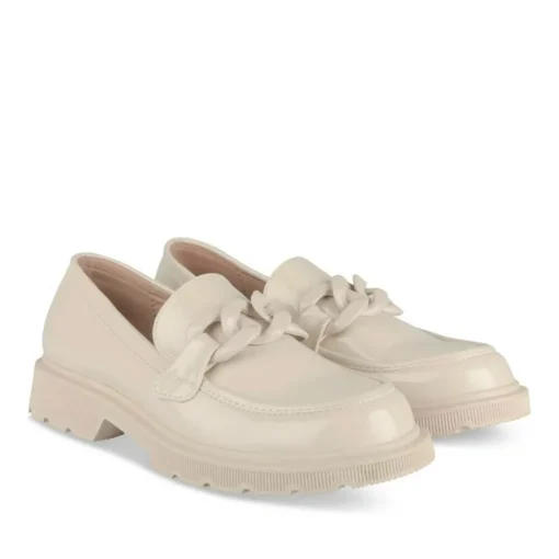 Mocassins BEIGE Femme Motif Uni A Enfiler