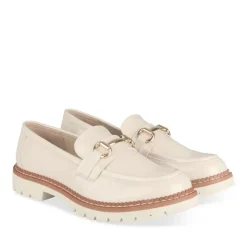 Mocassins BEIGE Femme Motif Chaîne A Enfiler