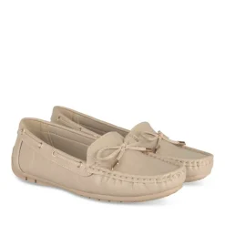 Mocassins BEIGE Femme Motif Uni A Enfiler