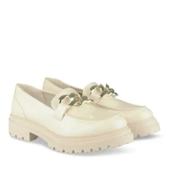 Mocassins BEIGE Femme Motif Chaîne A Enfiler
