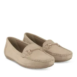 Mocassins BEIGE Femme Motif Chaîne A Enfiler