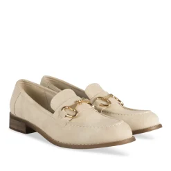 Mocassins BEIGE Femme Motif Uni A Enfiler