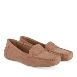 Mocassins BEIGE Femme Motif Uni A Enfiler