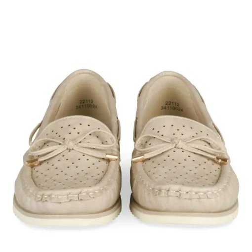 Mocassins BEIGE Femme Motif Uni A Enfiler