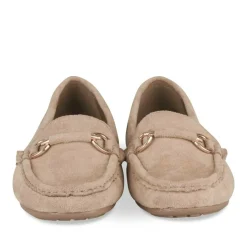 Mocassins BEIGE Femme Motif Uni A Enfiler