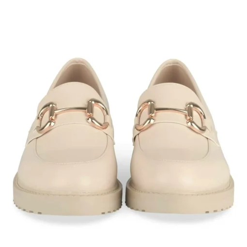 Mocassins BEIGE Femme Motif Uni A Enfiler