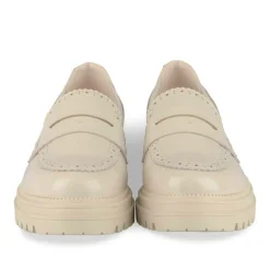 Mocassins BEIGE Femme Motif Uni A Enfiler