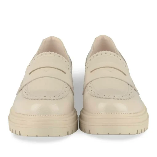 Mocassins BEIGE Femme Motif Uni A Enfiler