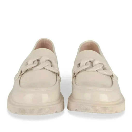 Mocassins BEIGE Femme Motif Uni A Enfiler