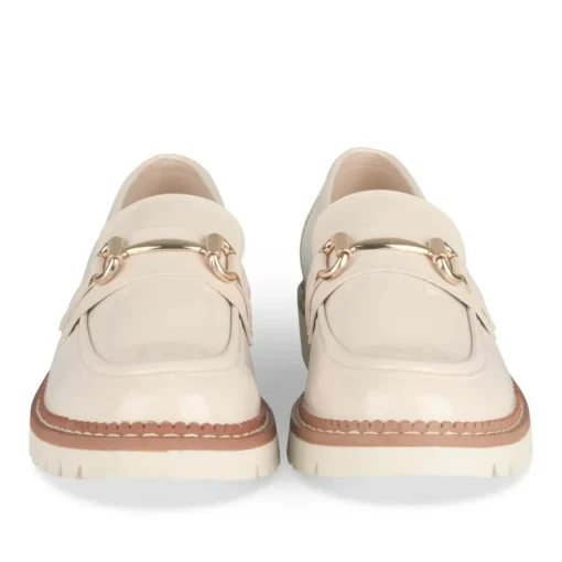 Mocassins BEIGE Femme Motif Chaîne A Enfiler