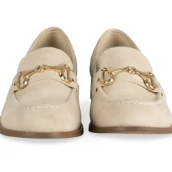 Mocassins BEIGE Femme Motif Uni A Enfiler