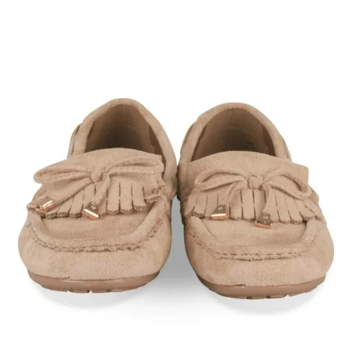 Mocassins BEIGE Femme Motif Uni A Enfiler