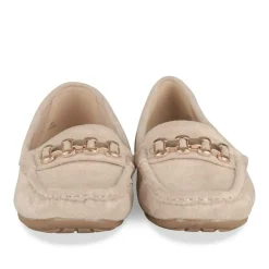 Mocassins BEIGE Femme Motif Chaîne A Enfiler