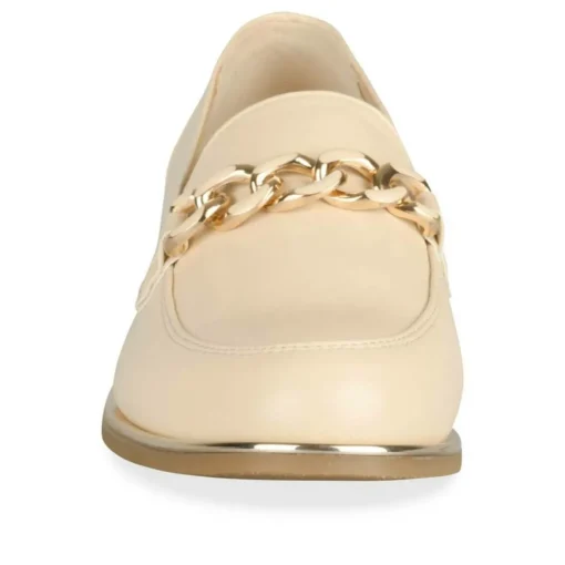 Mocassins BEIGE Femme Motif Chaîne A Enfiler