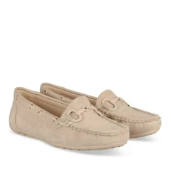 Mocassins BEIGE Femme Motif Chaîne A Enfiler