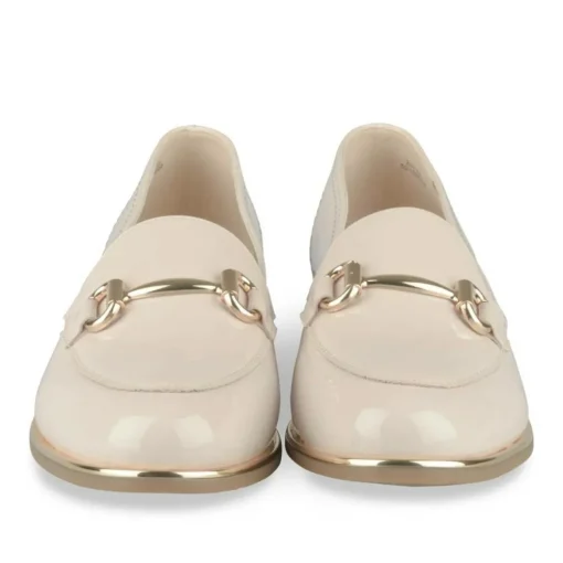 Mocassins BEIGE Femme Motif Uni A Enfiler
