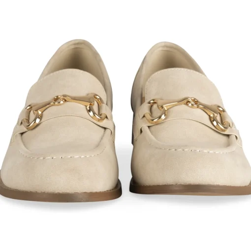 Mocassins BEIGE Femme Motif Uni A Enfiler