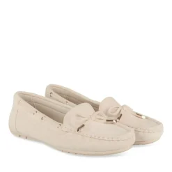 Mocassins BEIGE Femme Motif Uni A Enfiler
