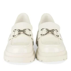 Mocassins BEIGE Femme Motif Chaîne A Enfiler