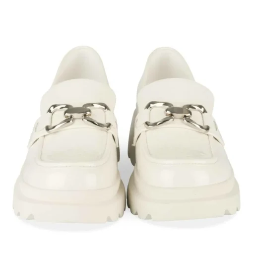 Mocassins BEIGE Femme Motif Chaîne A Enfiler