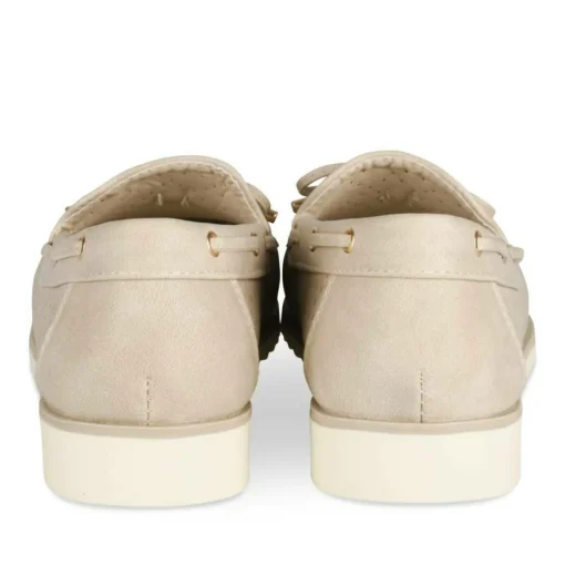 Mocassins BEIGE Femme Motif Uni A Enfiler