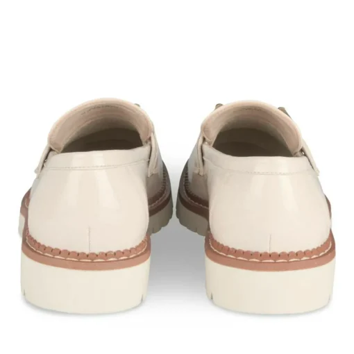 Mocassins BEIGE Femme Motif Chaîne A Enfiler