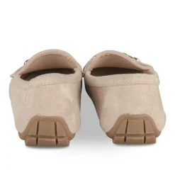 Mocassins BEIGE Femme Motif Chaîne A Enfiler