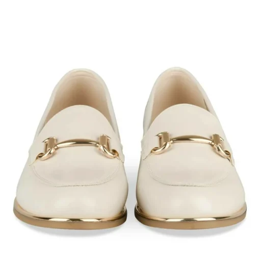 Mocassins BEIGE Femme Motif Chaîne A Enfiler