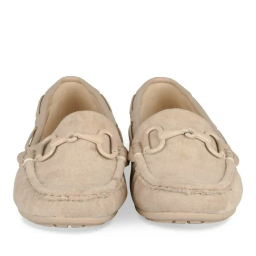 Mocassins BEIGE Femme Motif Chaîne A Enfiler