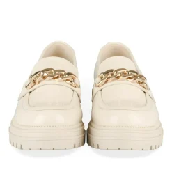 Mocassins BEIGE Femme Motif Chaîne A Enfiler