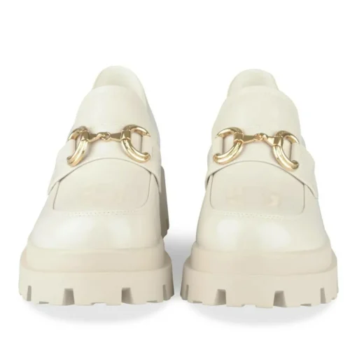 Mocassins BEIGE Femme Motif Chaîne A Enfiler