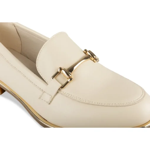 Mocassins BEIGE Femme Motif Uni A Enfiler