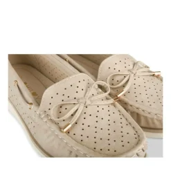 Mocassins BEIGE Femme Motif Uni A Enfiler