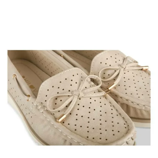 Mocassins BEIGE Femme Motif Uni A Enfiler