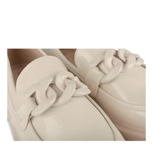 Mocassins BEIGE Femme Motif Uni A Enfiler