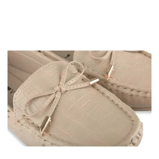 Mocassins BEIGE Femme Motif Uni A Enfiler