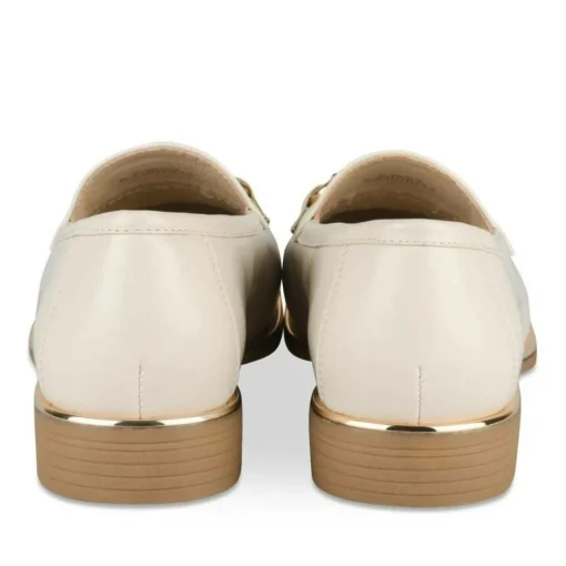 Mocassins BEIGE Femme Motif Chaîne A Enfiler