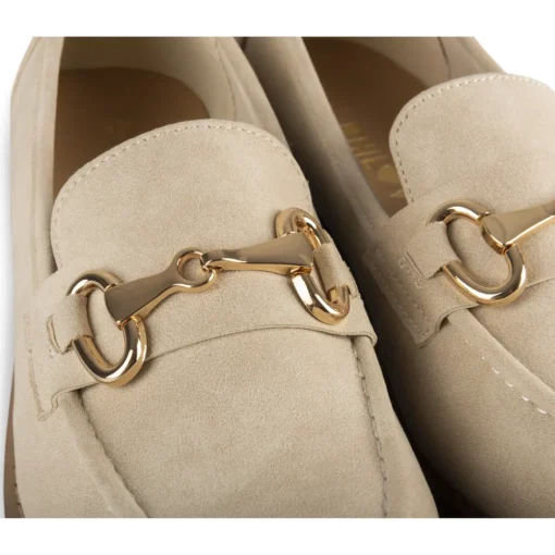 Mocassins BEIGE Femme Motif Uni A Enfiler