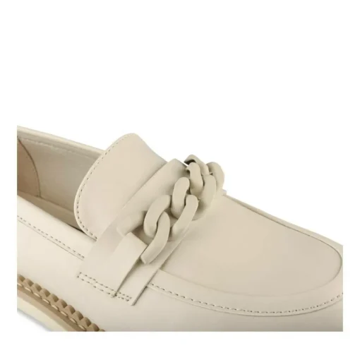 Mocassins BEIGE Femme Motif Chaîne A Enfiler