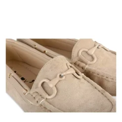 Mocassins BEIGE Femme Motif Chaîne A Enfiler