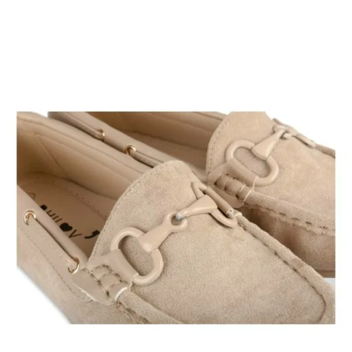 Mocassins BEIGE Femme Motif Chaîne A Enfiler