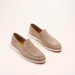 Mocassins BEIGE Homme CUIR Motif Uni A Enfiler