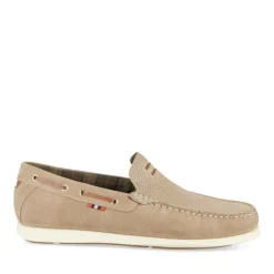 Mocassins BEIGE Homme CUIR Motif Uni A Enfiler