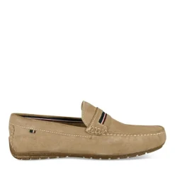 Mocassins BEIGE Homme CUIR Motif Uni A Enfiler