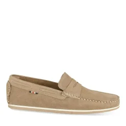 Mocassins BEIGE Homme CUIR Motif Uni A Enfiler