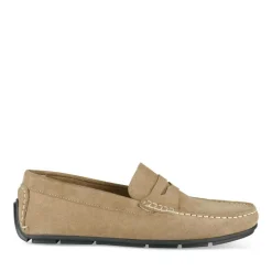 Mocassins BEIGE Homme CUIR Motif Uni A Enfiler