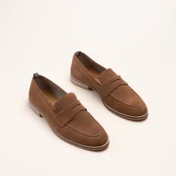 Mocassins BEIGE Homme CUIR Motif Uni A Enfiler