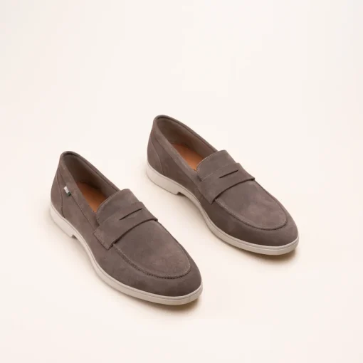 Mocassins BEIGE Homme CUIR Motif Uni A Enfiler