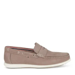 Mocassins BEIGE Homme CUIR Motif Uni A Enfiler